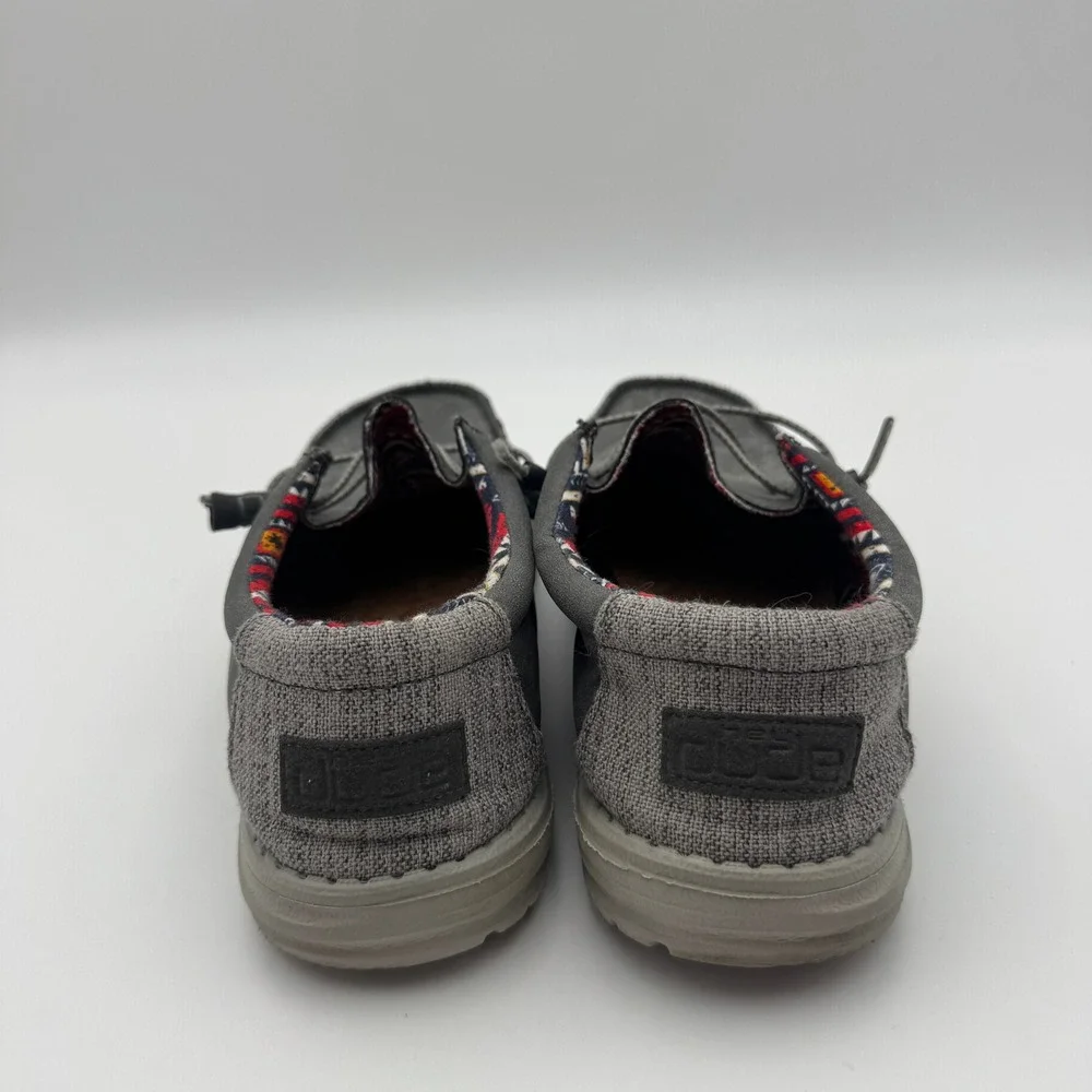 Hey Dude Wally Recycled Leather Quarry Mens 10 Grey Slip On Loafers 150202995